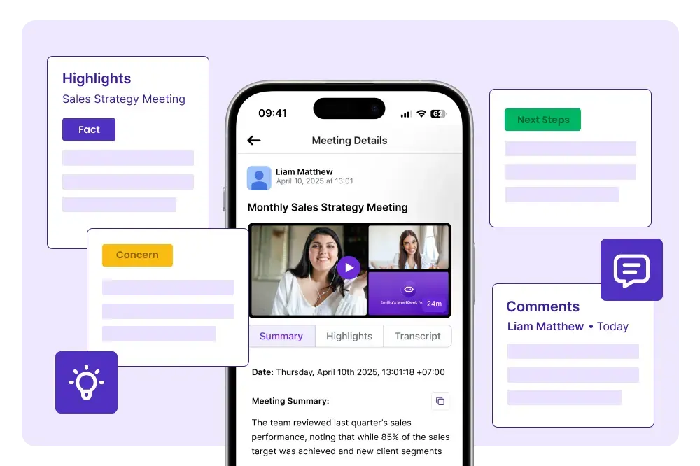 transcrição da reunião offline